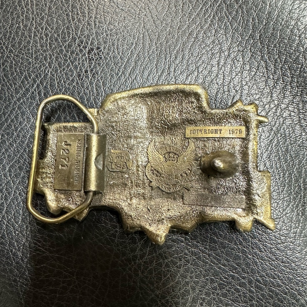 The Great American Buckle Co. Caboose Train Belt Buckle 1979 J271 - Picture 2 of 2